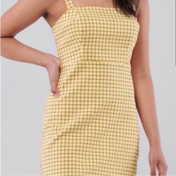 Hollister 90s Yellow Plaid Dress - Size S - Picture 6 of 10